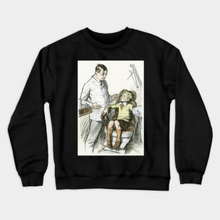 Vintage Science and Medicine, Dentist with a Boy in the Chair Crewneck Sweatshirt